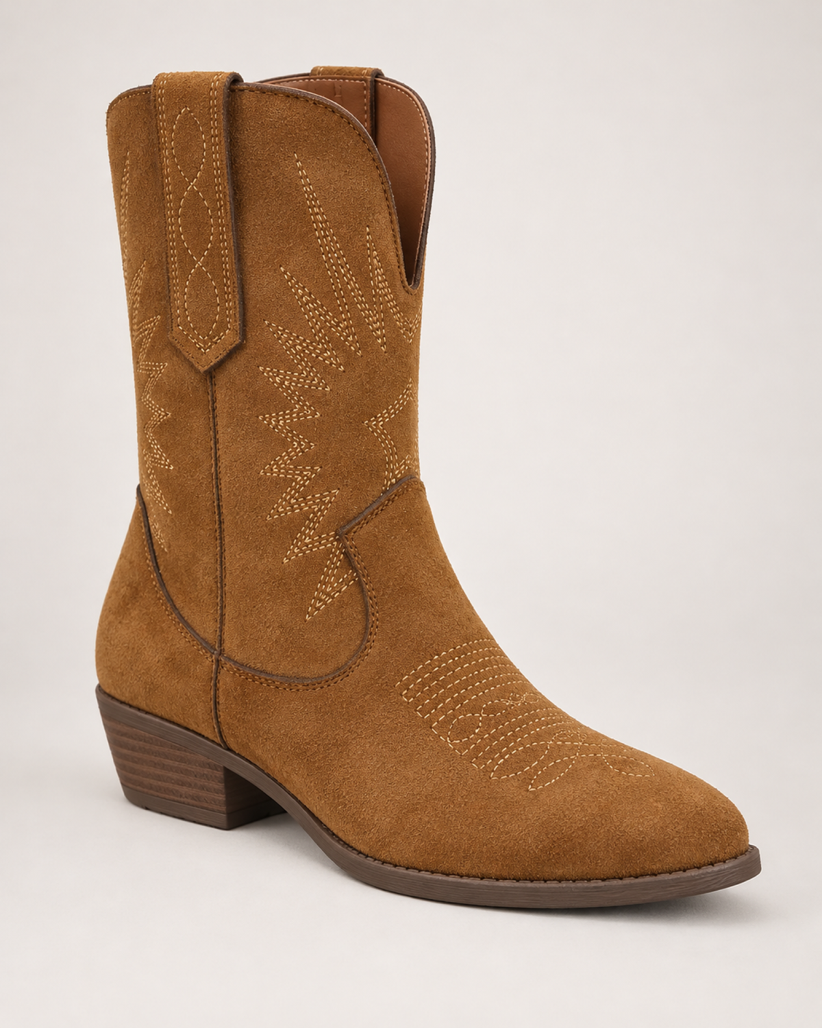 Women's Western Boots: Pointed-Toe Suede-Effect Style in UK 3, confirmed product detail