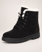 Women's Snow Boots: Plush-Lined Lace-Up Style in Black, confirmed product detail