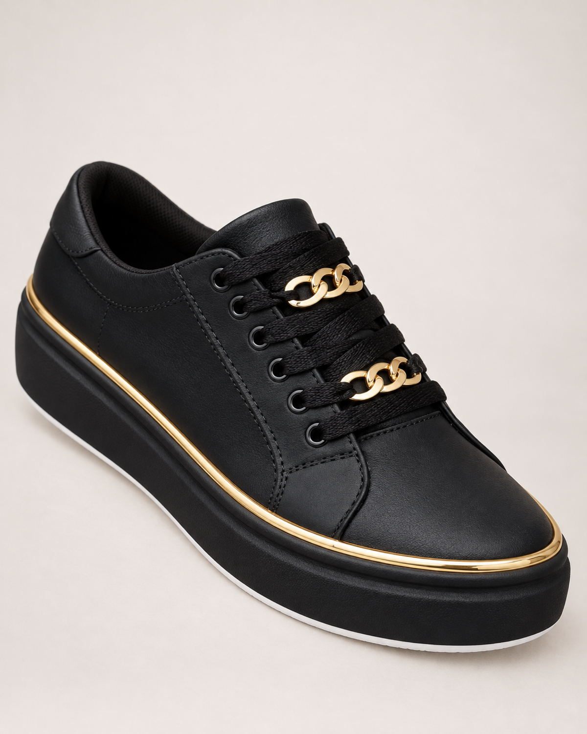 Women's Loafers: Chain Platform Style in Black, confirmed product detail