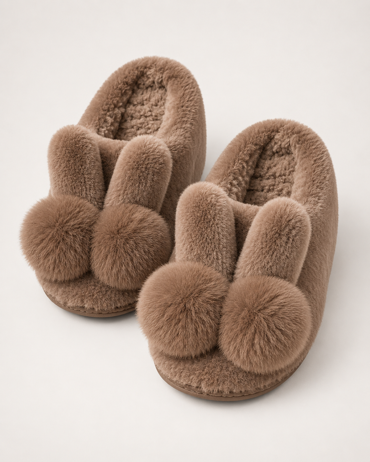 Women's Bunny Slippers in Brown