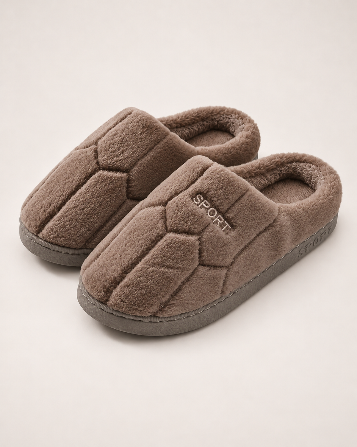 Men's Slippers - Quilted Sport-Patch Style, blocking google shopping variant image for coffee