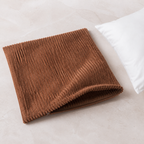 Coffee removable ribbed cushion cover without an insert