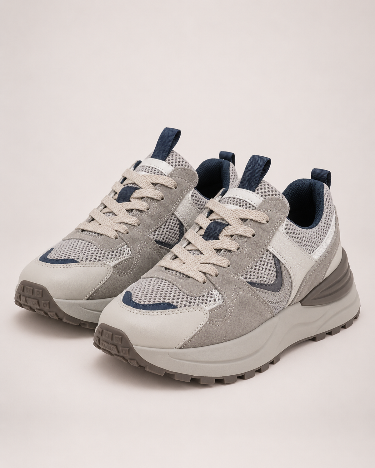 Women's Trainers – Layered Platform Sole in Blue Grey, variant view