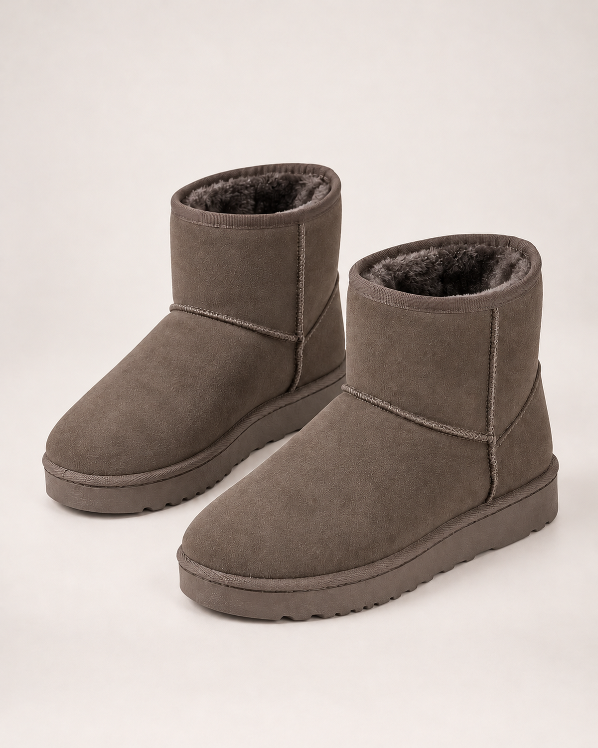 Women's Snow Boots - Faux-Fur Lined Ankle Style, blocking google shopping variant image for brown