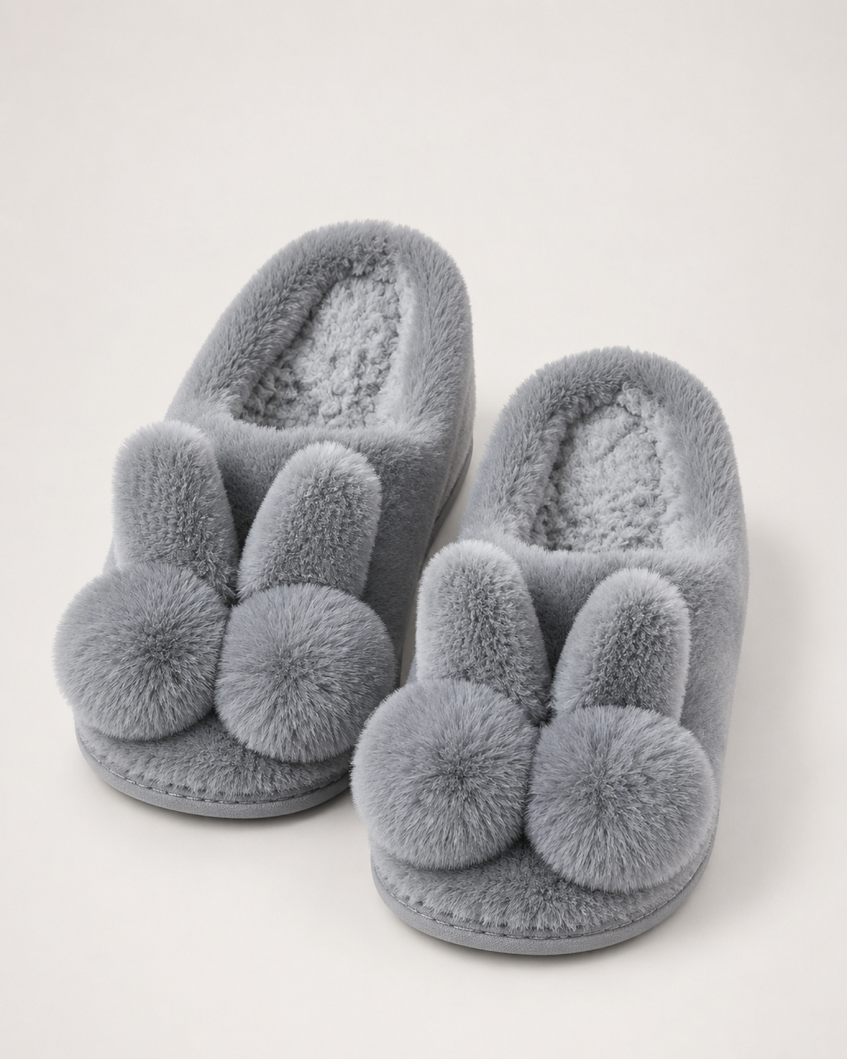 Women's Bunny Slippers in Grey