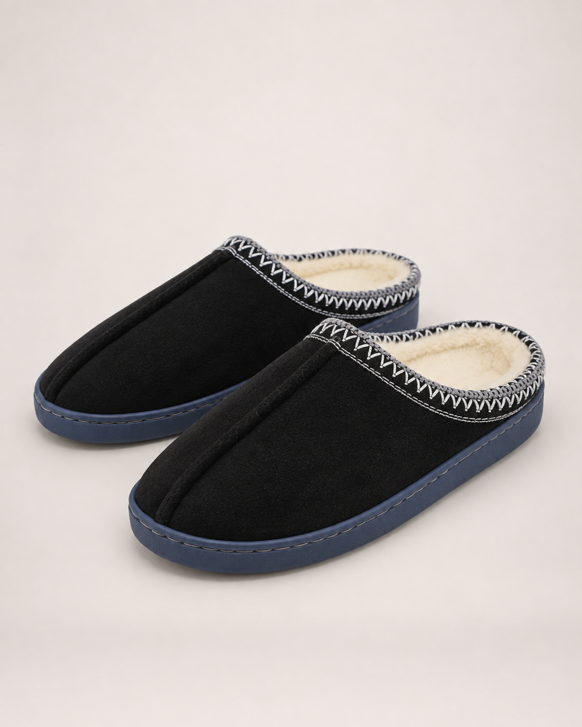 Thick Sole House Slippers in Black