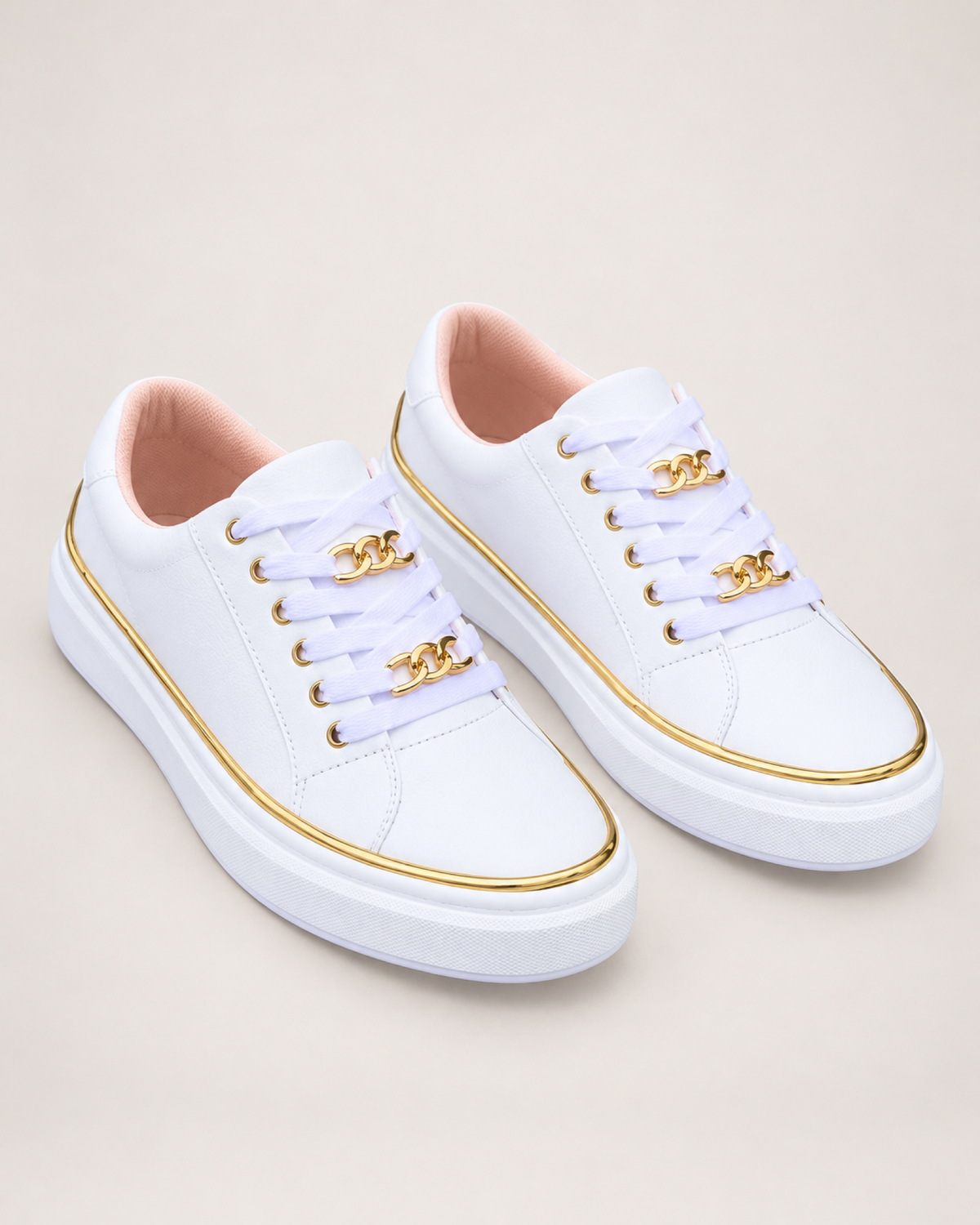 Women's Loafers: Chain Platform Style in White, google shopping variant