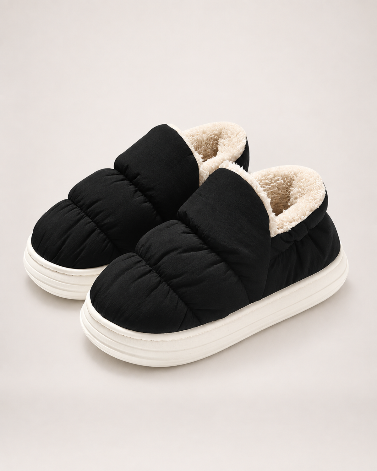 Padded Closed Back Slippers in Black