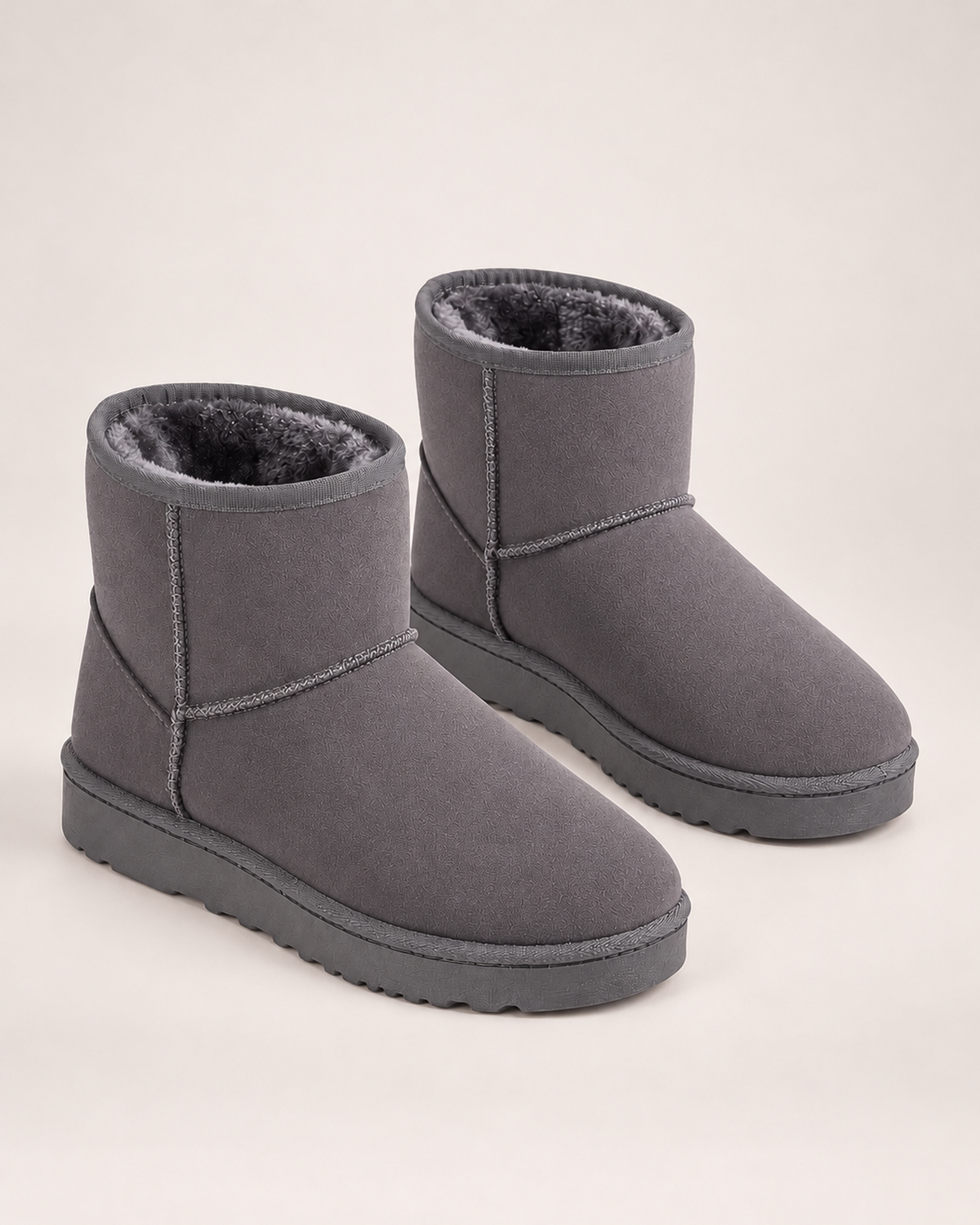 Women's Snow Boots - Faux-Fur Lined Ankle Style, blocking google shopping variant image for grey
