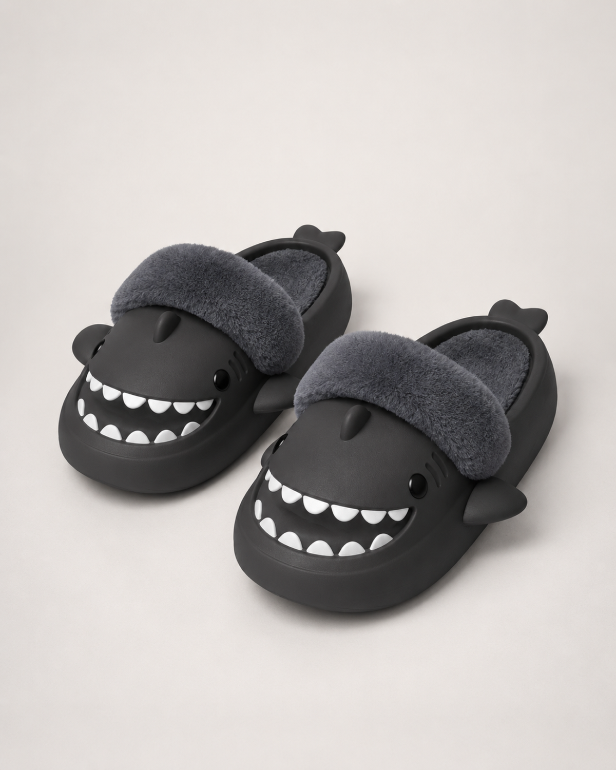 Women's Shark Slippers in Black