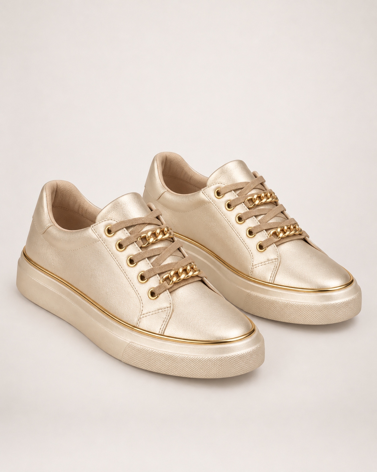 Women's Loafers: Chain Platform Style in Gold, google shopping variant