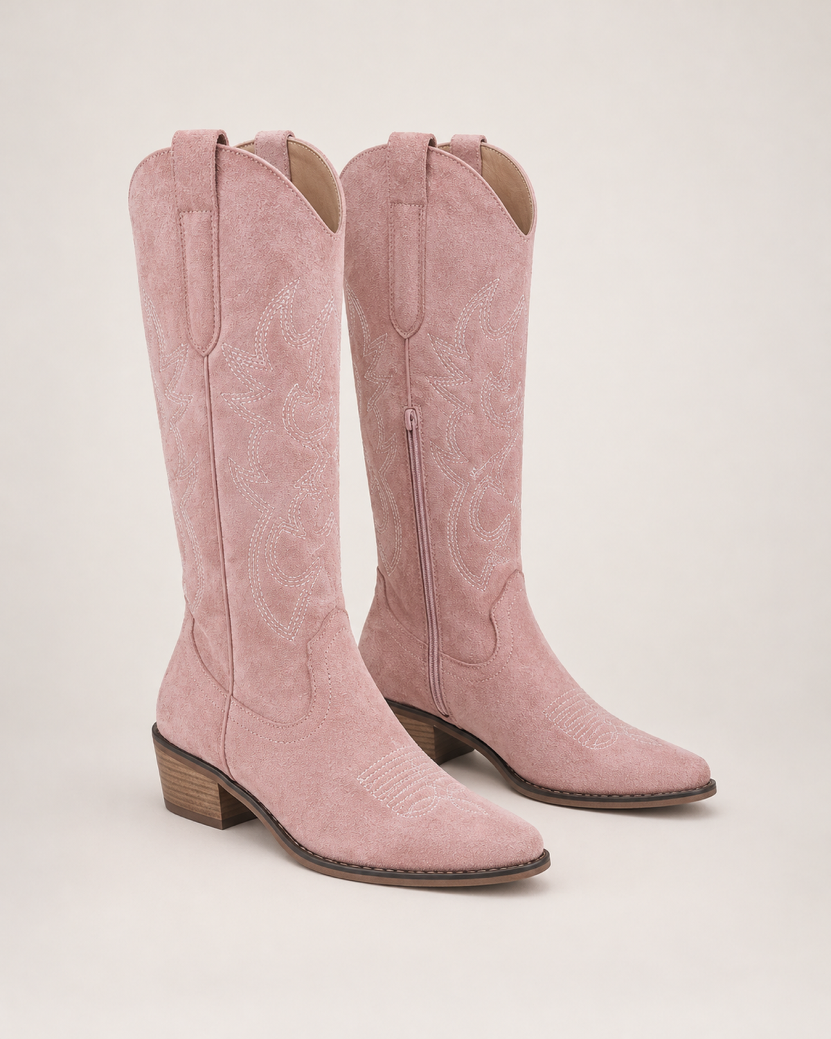Women's Cowboy Boots: Embroidered Knee-High Style in Pink, google shopping variant