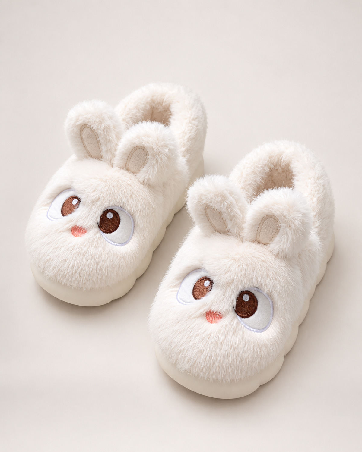Cartoon Closed Back Slippers in White