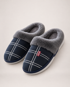Men's Ribbed Sole Slippers in Navy Blue