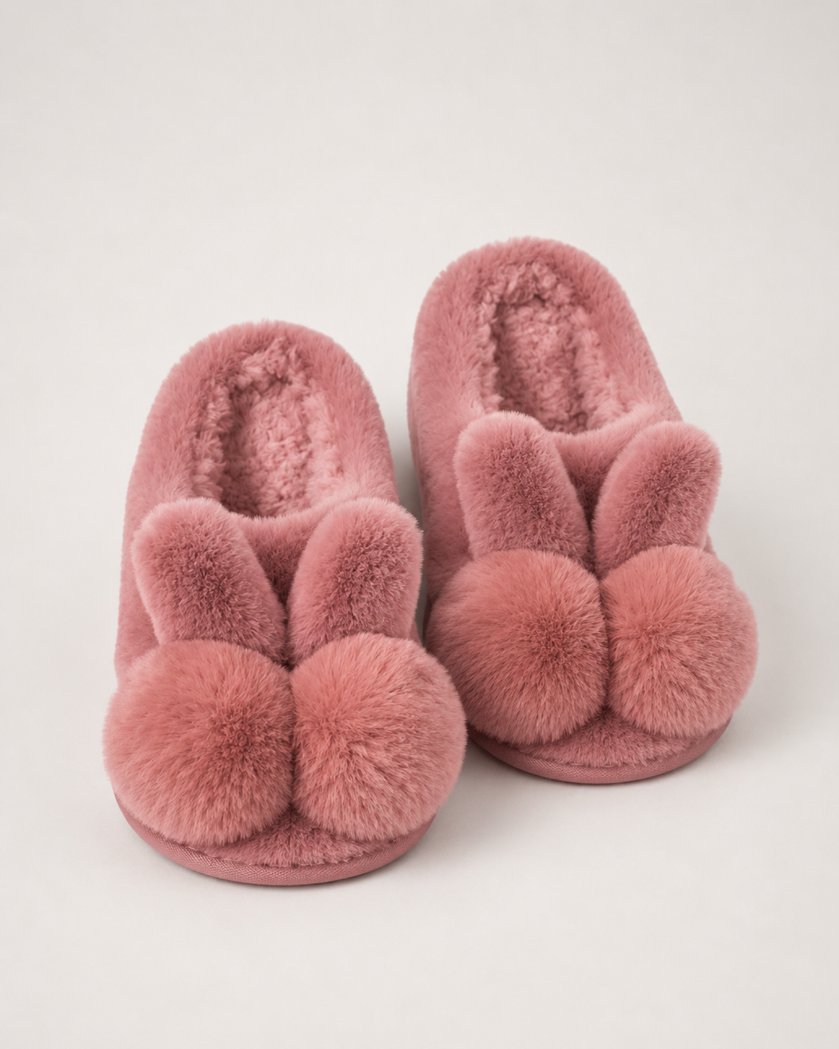 Women's Bunny Slippers in Rose Pink