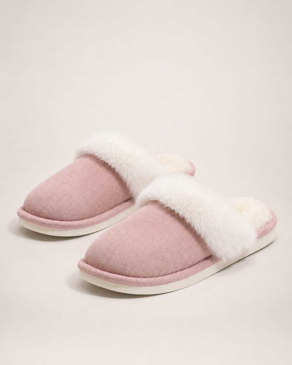 Fluffy House Slippers in Pink