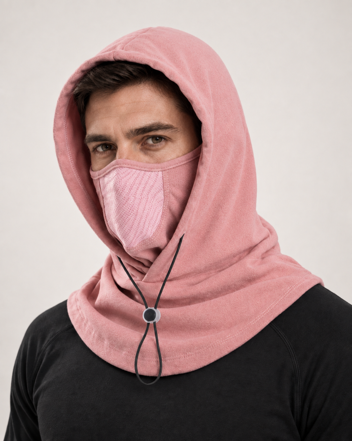 Thermal Fleece Balaclava Hood in Pink