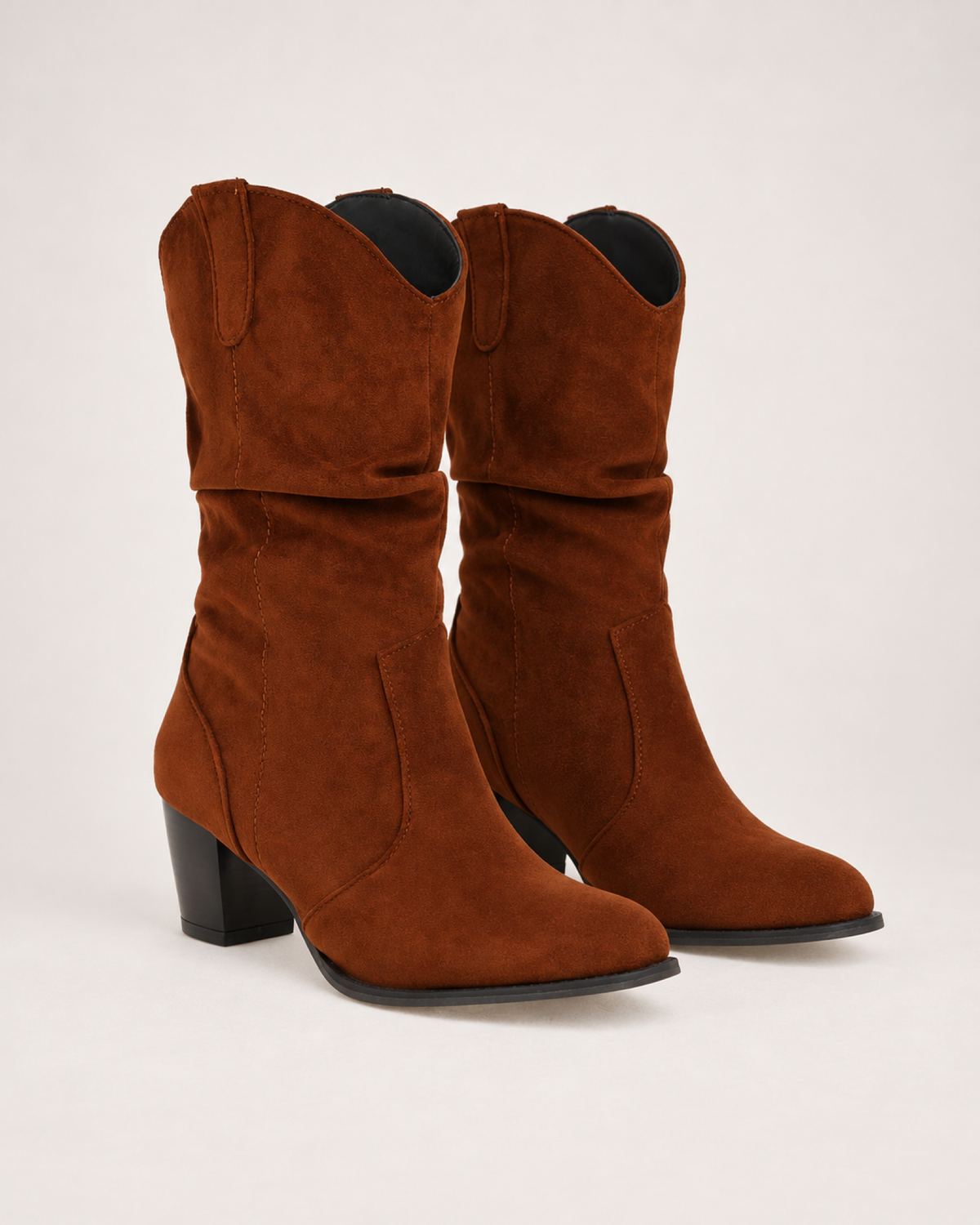 Women's Mid-Calf Boots: Chunky Heel Style in Tan, google shopping variant