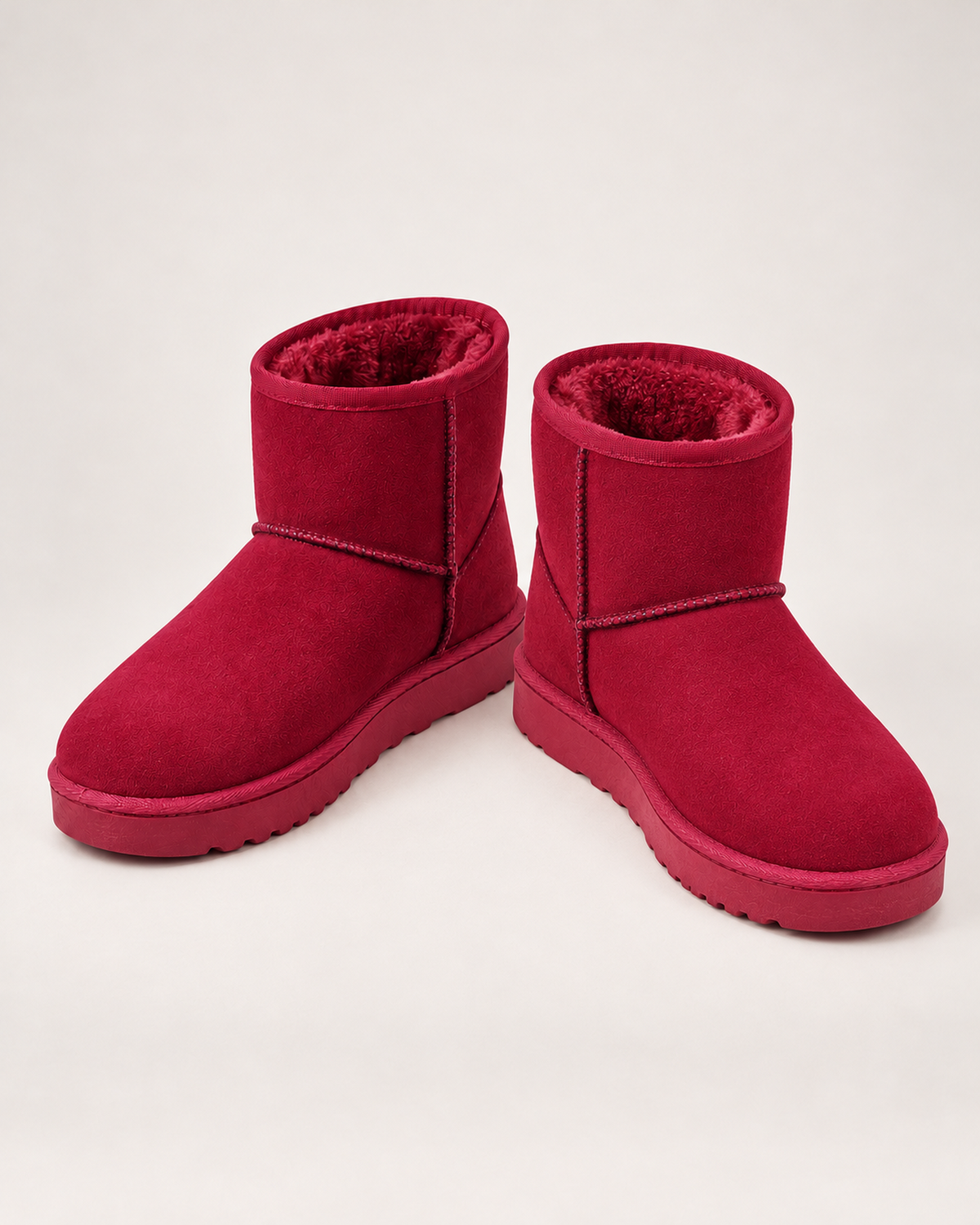 Women's Snow Boots - Faux-Fur Lined Ankle Style, blocking google shopping variant image for burgundy