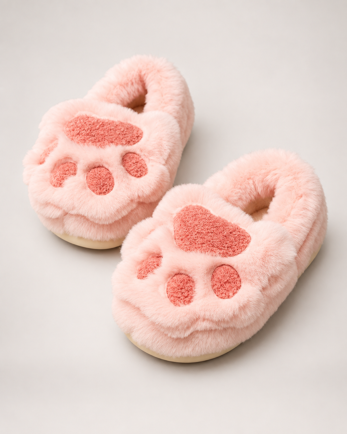 Women's Cat Paw Slippers in Pink