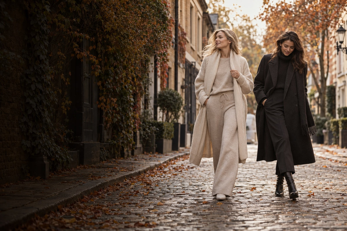Autumn fashion editorial with cosy layers