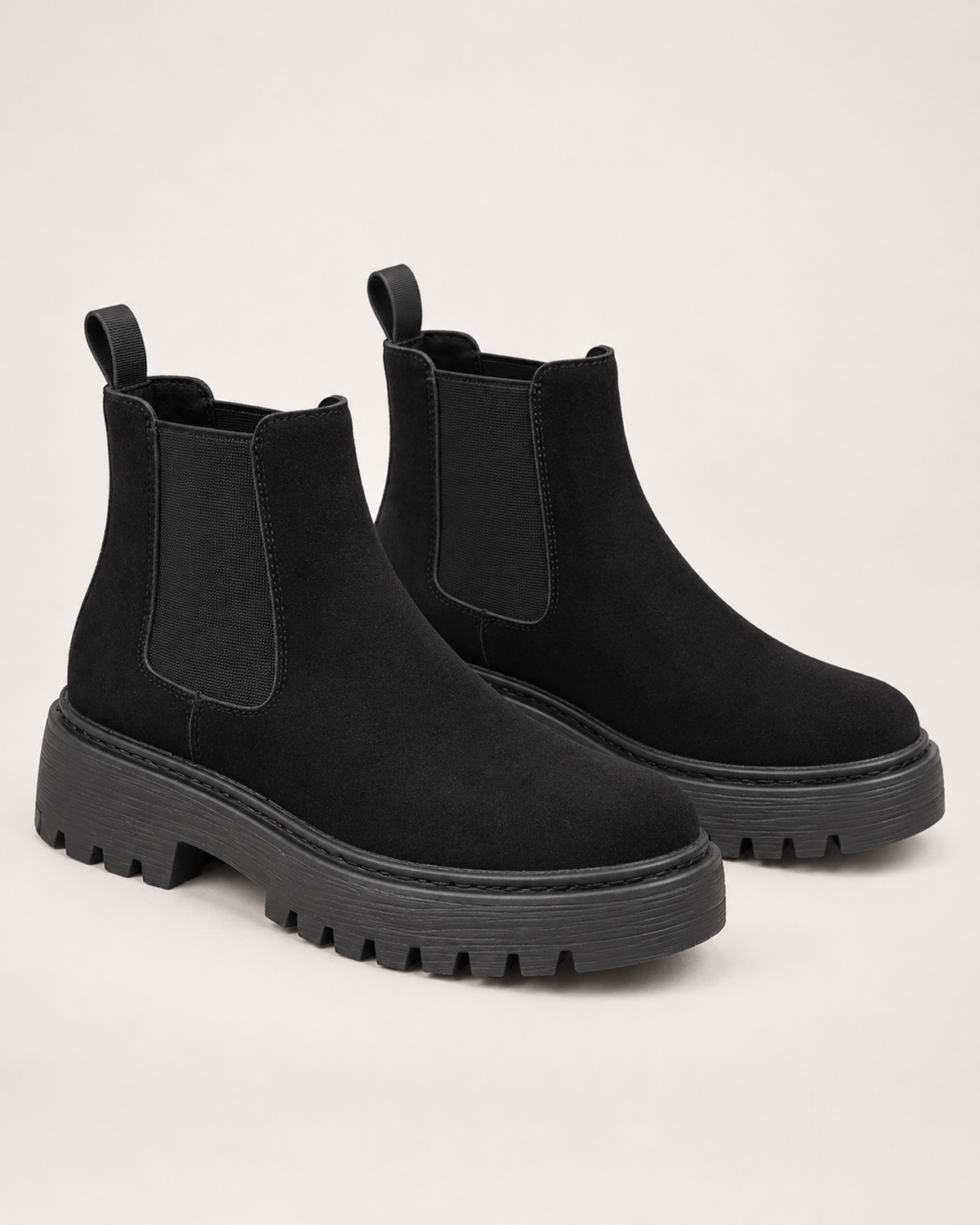 Women's Chelsea Boots – Chunky Platform Style, pair three quarter hero
