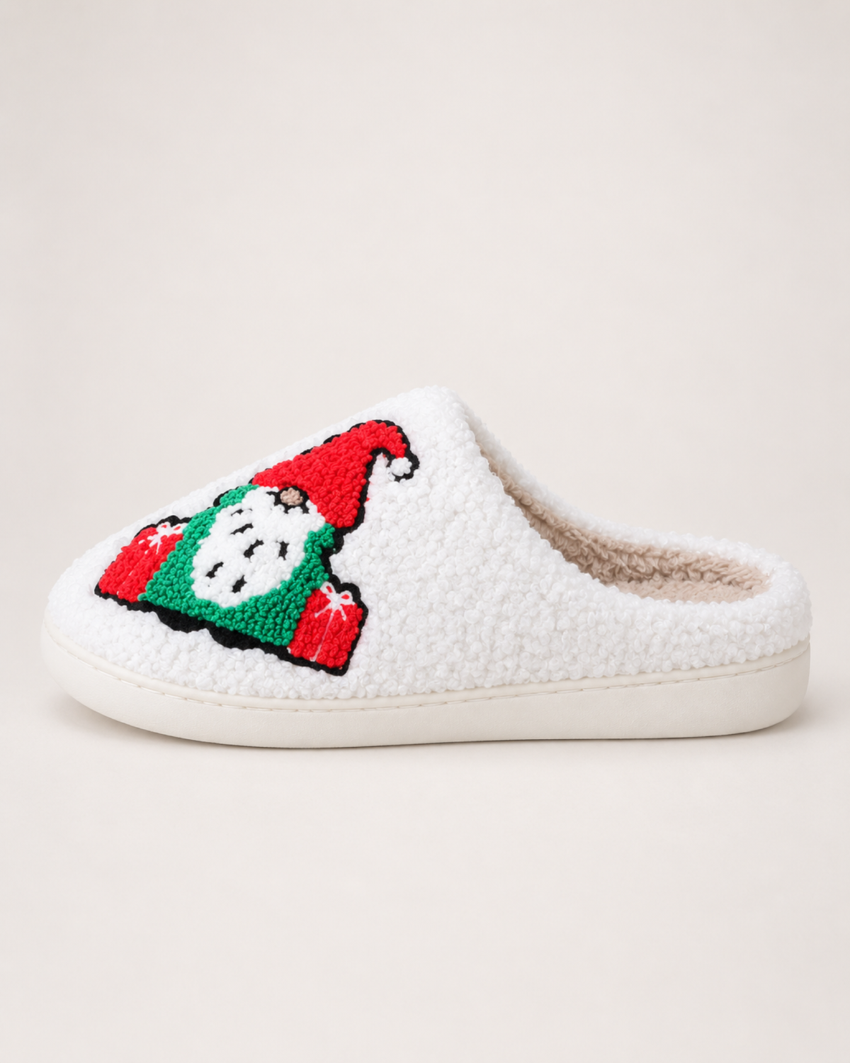 Women's Christmas Slippers – Santa and Gnome Designs, single side profile