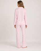 Women's Pyjama Set – Button-Up Long Sleeve Style, rear full length