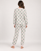 Women's Christmas Pyjamas – Festive Long Sleeve Set, rear full length