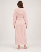 Women's Hooded Fleece Dressing Gown – Seven Designs, rear full length