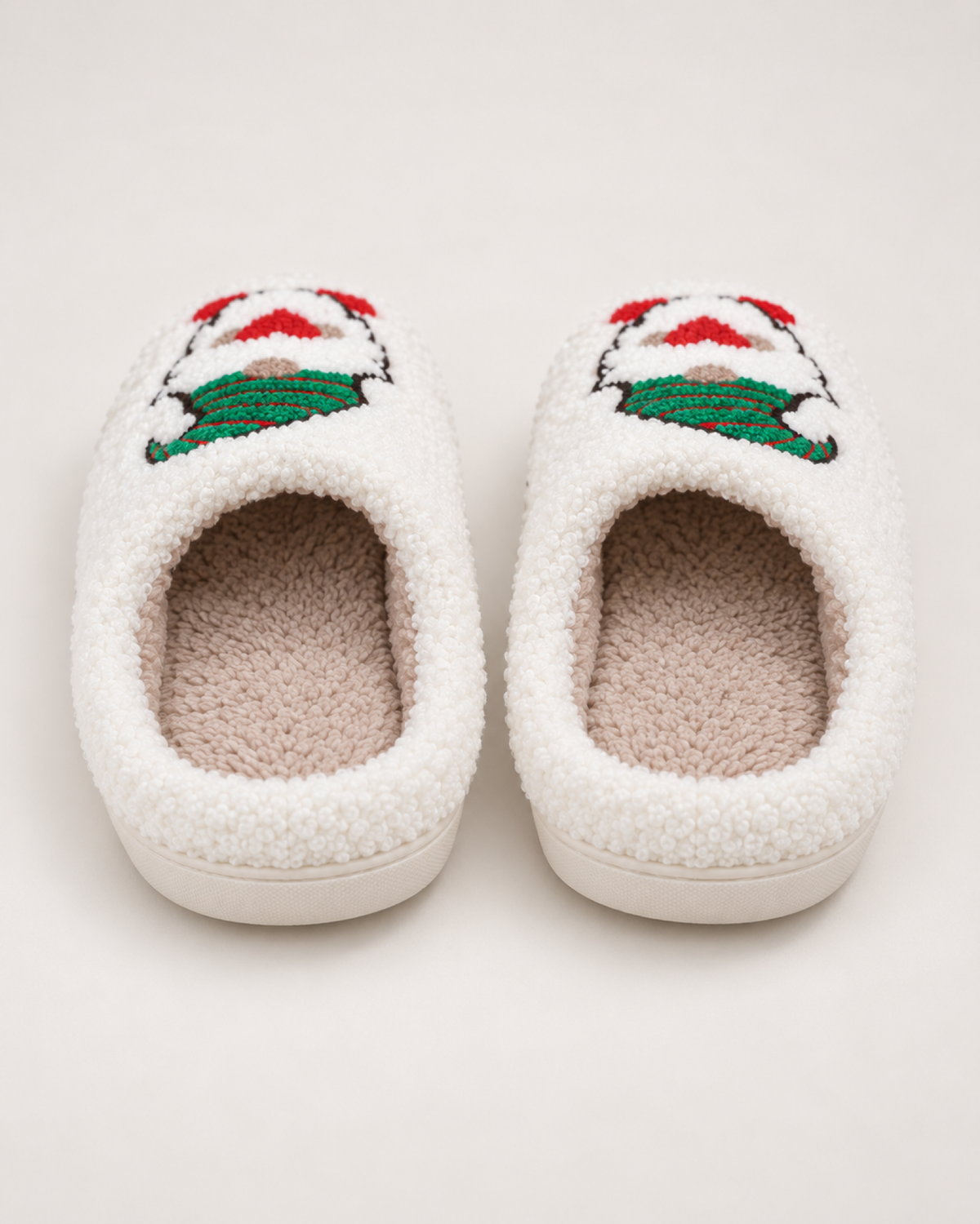 Women's Christmas Slippers – Santa and Gnome Designs, rear heel