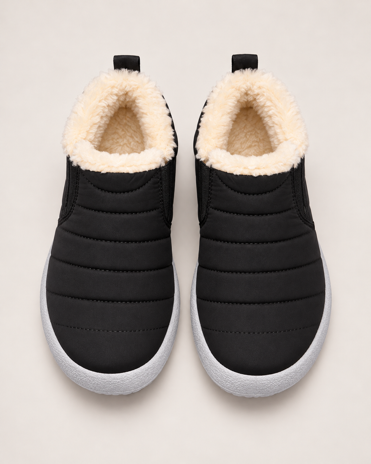 Unisex Winter Boots – Fleece-Lined Slip-On Style, pair elevated top