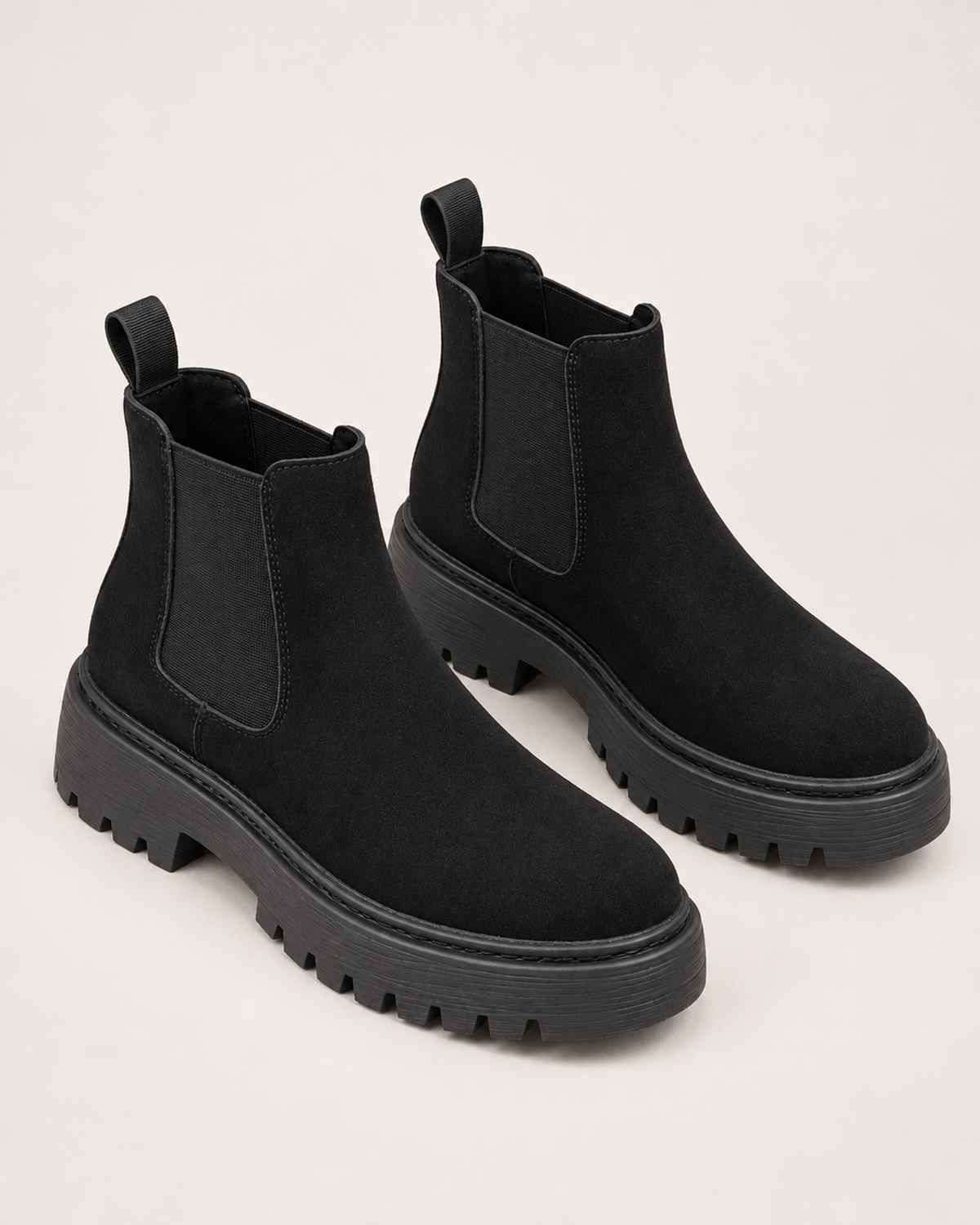 Women's Chelsea Boots – Chunky Platform Style, pair elevated top