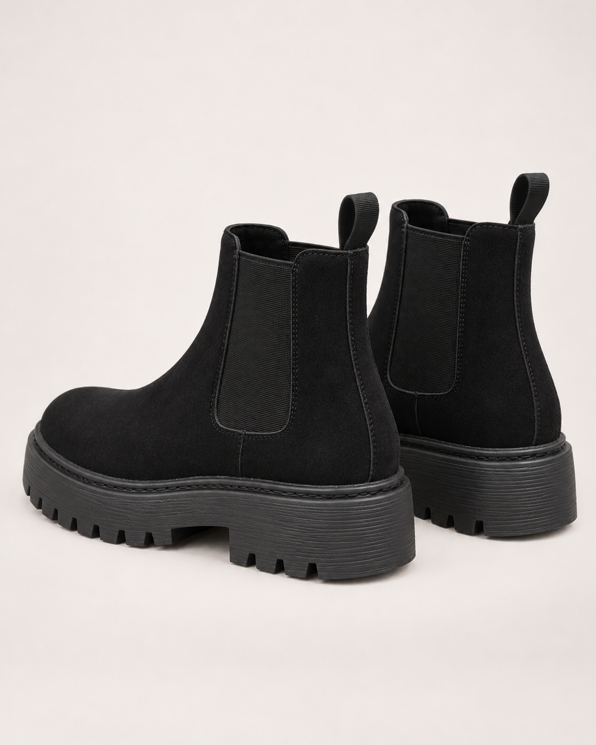 Women's Chelsea Boots – Chunky Platform Style, pair rear three quarter