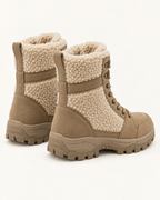 Women's Snow Boots – High Top Fleece Panel Style, pair rear three quarter