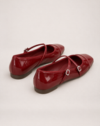 Women's Mary Jane Shoes – Cross-Strap Square Toe, pair rear three quarter
