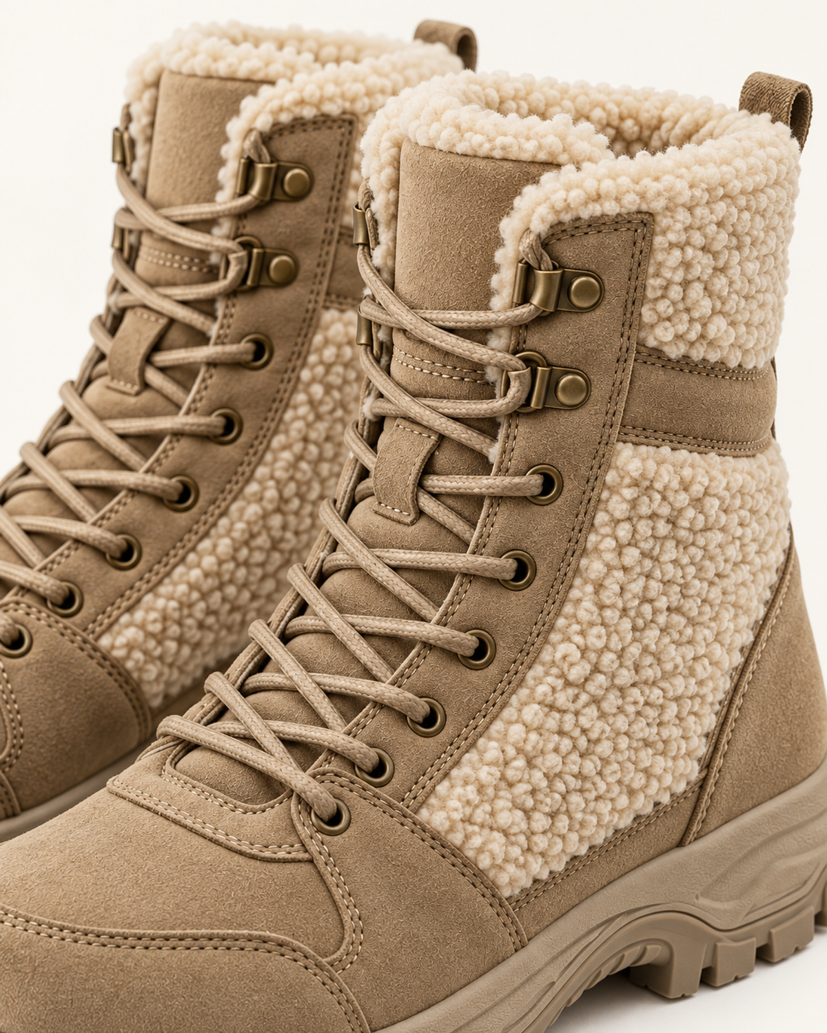 Women's Snow Boots – High Top Fleece Panel Style, confirmed product detail