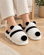 Women's Panda Slippers – Plush Character Style, worn indoor