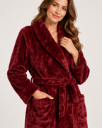 Women's Fleece Dressing Gown – Long Wrap Style, confirmed garment detail