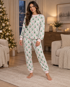 Women's Christmas Pyjamas – Festive Long Sleeve Set, wide context