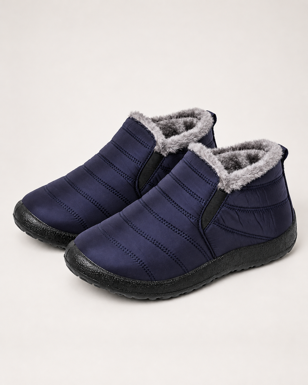 Unisex Winter Boots – Fleece-Lined Slip-On Style in Navy