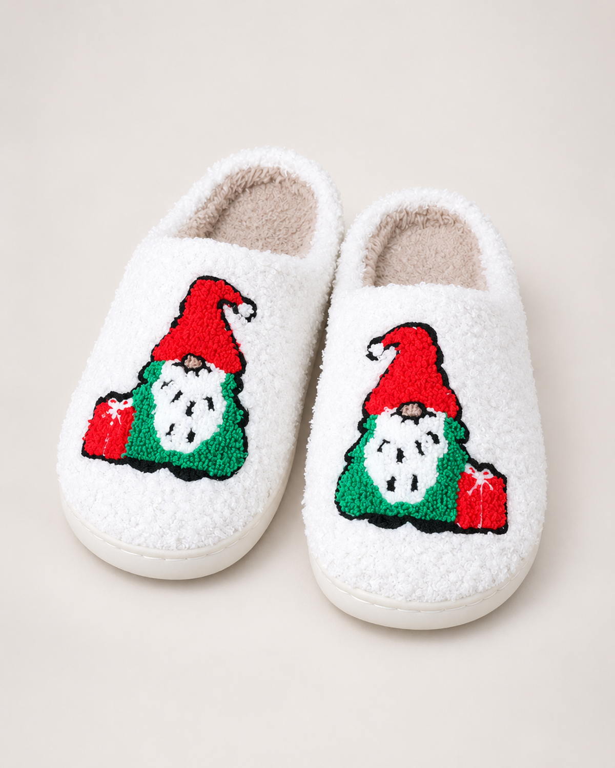 Women's Christmas Slippers – Santa and Gnome Designs in Santa Claus